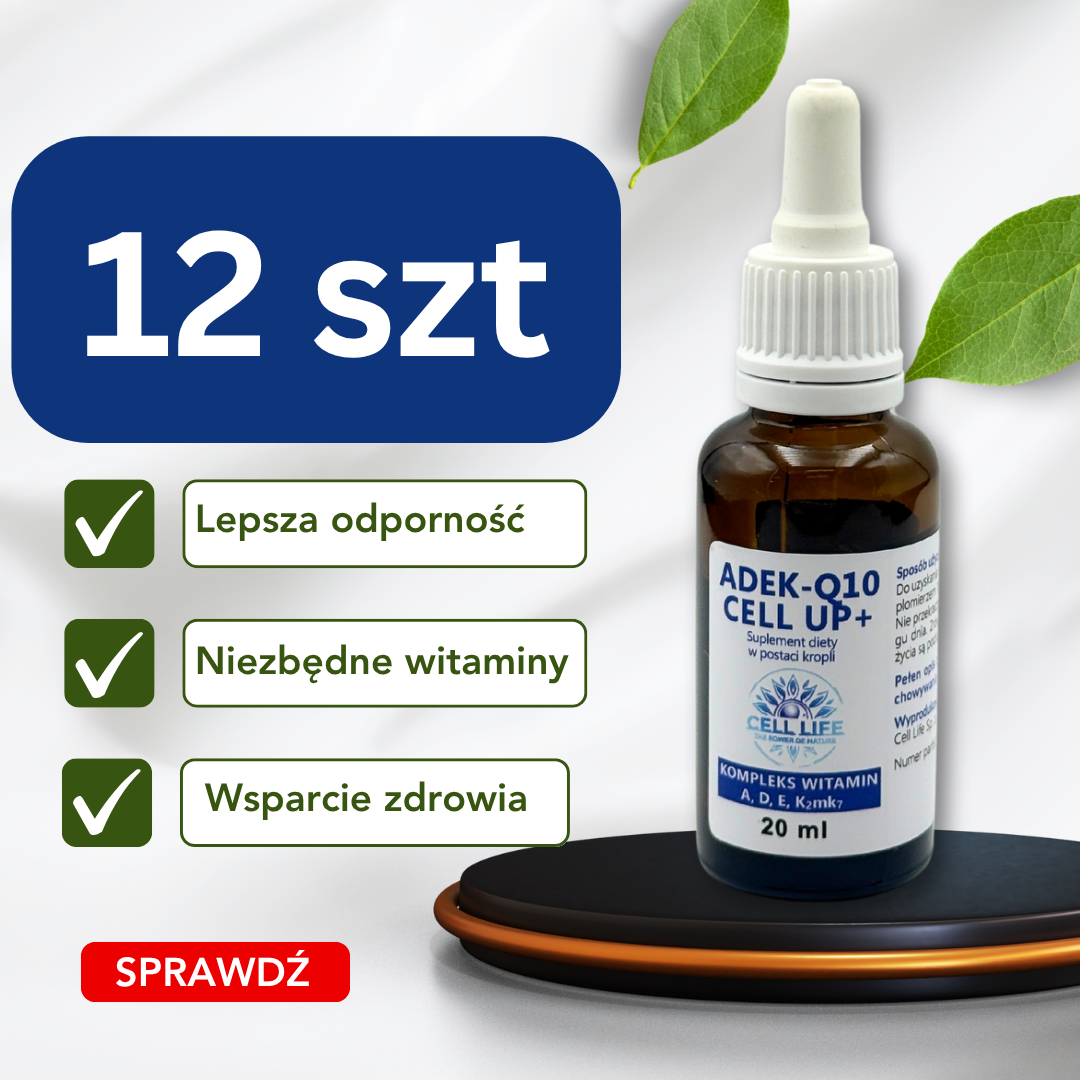 Pakiet Gold 12 sztuk ADEK + Q10 Cell Up+